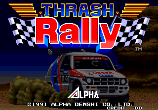 Thrash Rally title screen for Neo Geo